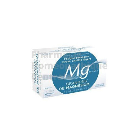 Magnésium - Granions - boite de 30 ampoules - Fatigue passagère, stress, anxiété légère, crampes, raideurs