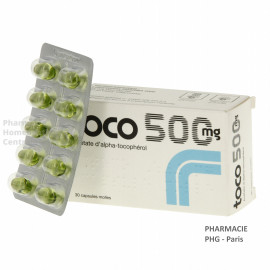 TOCO 500 mg - Carence en vitamine E - Boite de 30 capsules molles