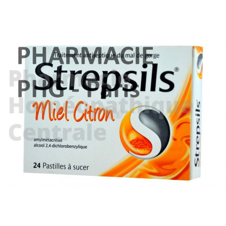 STREPSILS MIEL CITRON - Mal de gorge - Boite de 24 pastilles à sucer