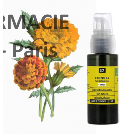 CALENDULA -  HUILE VEGETALE BIO Laboratoire LCA. Idéale en cas de coup de soleil ou d’irritation solaire.