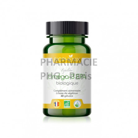 Equilibre Omega 3 EPA Biologique - BIOPHENIX, Pilulier de 60 gélules d'origine végétale