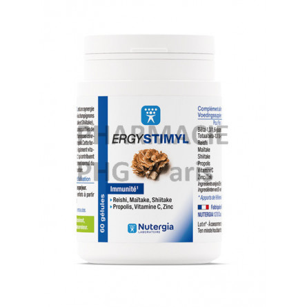 ERGYSTIMYL - Immunité - Pot de 60 gélules - laboratoire NUTERGIA