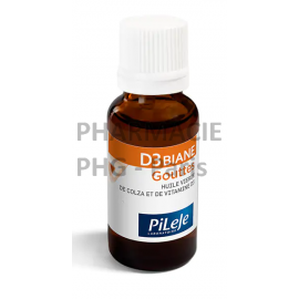 D3 Biane Gouttes - PiLeJe - Apport de vitamine D Flacon compte-goutte 20mL