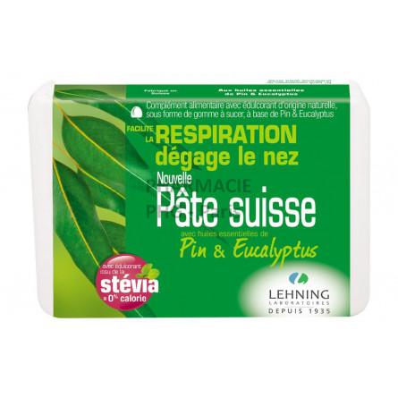 Pâte Suisse Respiration - Voies respiratoires Boîte de 40 gommes LEHNING