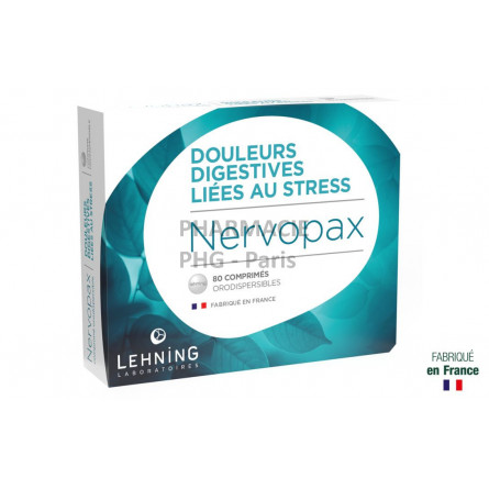 NERVOPAX - LEHNING - Douleurs digestives liées au stress  - Boîte de 80 comprimés orodispersibles de 250 mg