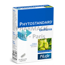 Phytostandard® - Griffonia pour le sommeil, l'humeur et l'anxiété. Pileje Boîte de 20 gélules