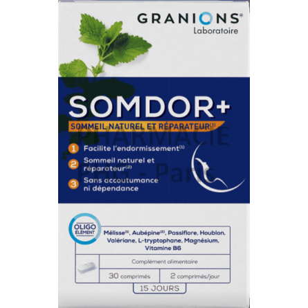 SOMDOR+ - GRANIONS - Sommeil - Boîte de 30 comprimés