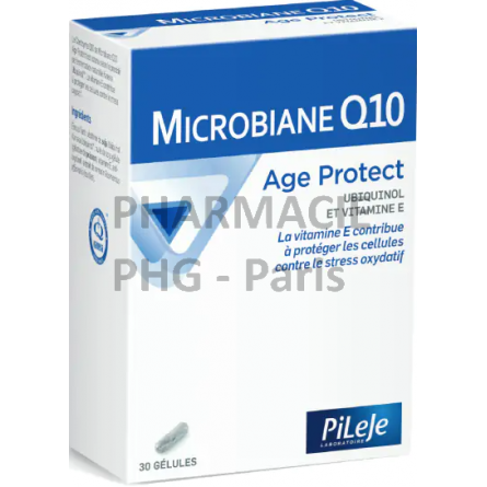 Microbiane Q10 Age Protect - PiLeJe - Stress oxydatif, vieillissement - boite de 30 gellules
