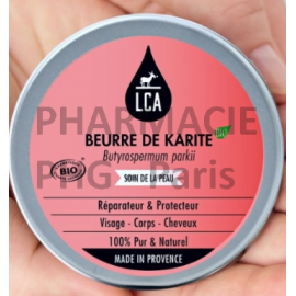 BEURRE DE KARITÉ BIO LCA - Pot de 100 mL - protection de la peau et vertu anti-âge