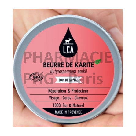 BEURRE DE KARITÉ BIO LCA - Pot de 100 mL - protection de la peau et vertu anti-âge