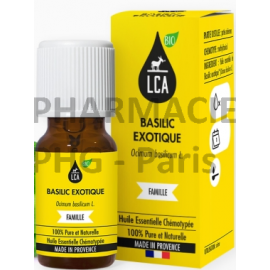 BASILIC EXOTIQUE  - HUILE ESSENTIELLE BIO LCA - Flacon de 10 mL indiquée pour les crampes d'estomac, les coliques...