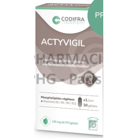 ACTYVIGIL - CODIFRA - Fonctions psychologiques & Performances intellectuelles Boite de 30 gélules