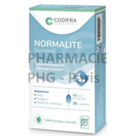 NORMALITE SOMMEIL - CODIFRA - Difficultés d’endormissement et décalage horaire  Etui de 30 capsules