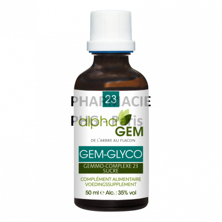 GEM-GLYCO Complexe n°23 BIO - AlphaGem - Sucres Flacon compte-gouttes de 50 mL