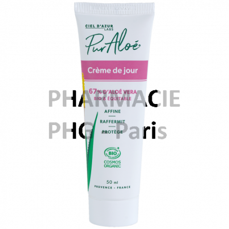 Pur Aloé - Crème de jour - 67% Aloé vera - Tube 50 mL