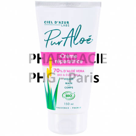 Pur Aloé - Crème réparatrice - 70% Aloé Vera - Tube 150 mL