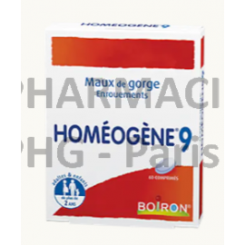 BOIRON - HOMEOGENE 9 - Maux de gorge, enrouement - Boîte de 60 comprimés orodispersibles