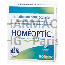 BOIRON - HOMEOPTIC COLLYRE - Irritations oculaires Collyre en récipient unidose de 0,4 ml - Boite de 10 unidoses 