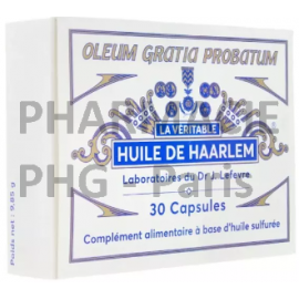 Huile de Haarlem - Laboratoire du Dr J. Lefevre - Boîte de 30 capsules