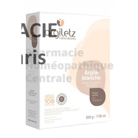 Argile blanche Kaolin, source naturelle de minéraux, masque de beauté pour le visage, le cou et le décolleté