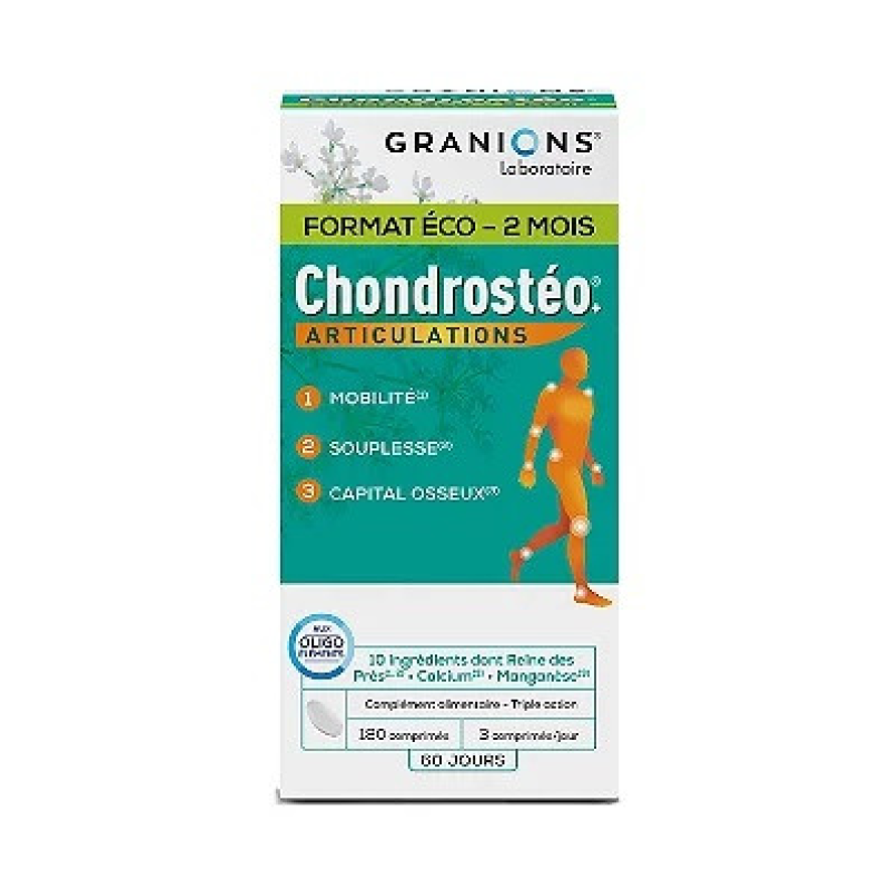 CHONDROSTEO+, mobilité et confort articulaire. Boîte de 180 comprimés 