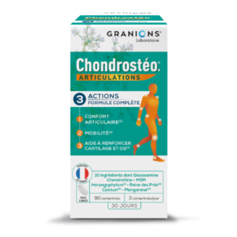 CHONDROSTEO+, mobilité et confort articulaire. Boîte de 180 comprimés 