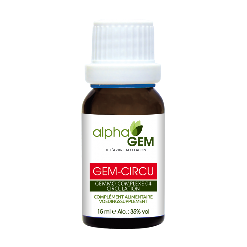 Complexe GEM-CIRCU  n°4 BIO du laboratoire AlphaGem - Circulation sanguine Flacon compte-gouttes de 15 mL