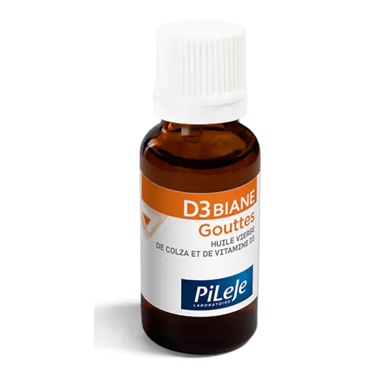 D3 Biane Gouttes - PiLeJe - Apport de vitamine D Flacon compte-goutte 20mL