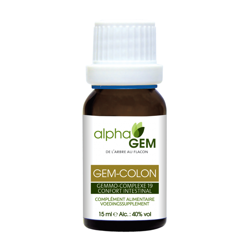 GEM-COLON Complexe n°19 BIO - AlphaGem - Confort intestinal Flacon compte-gouttes de 15 mL
