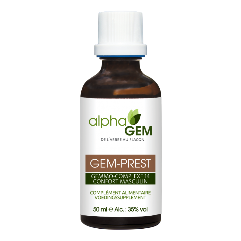 GEM-PREST Complexe n°14 BIO - AlphaGem - Confort urinaire masculin Flacon compte-gouttes de 50 mL