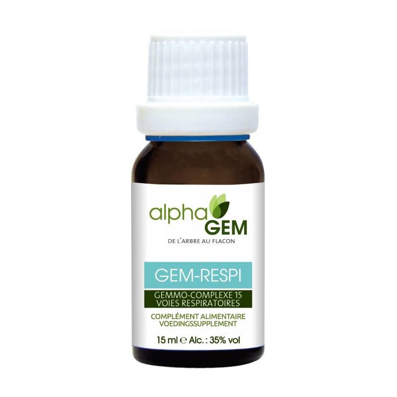 GEM-RESPI Complexe n°15 BIO - AlphaGem - Voies respiratoires Flacon compte-gouttes de 15 mL