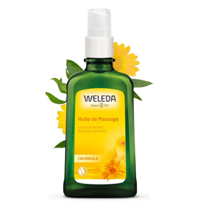 Huile de Massage au Calendula - WELEDA - Flacon pompe - 100mL