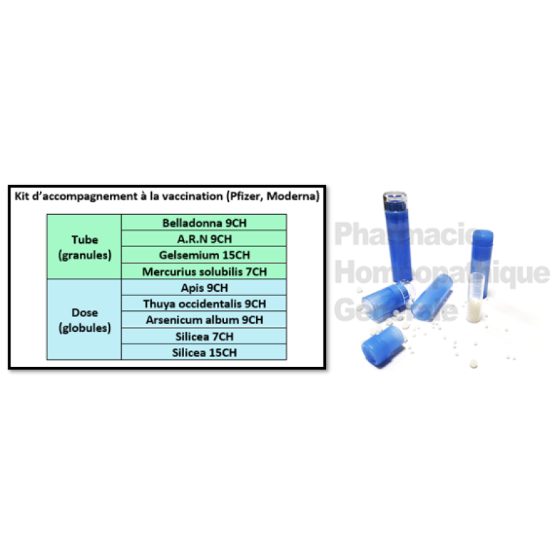 Kit homéopathique d'accompagnement à la vaccination (Pfizer, Moderna)