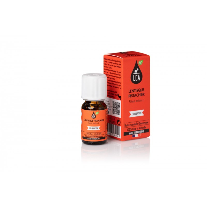 L'huile essentielle bio de Lentisque pistachier est  utile en cas de jambes lourdes, varices, ou oedèmes, mais aussi phlébo et l