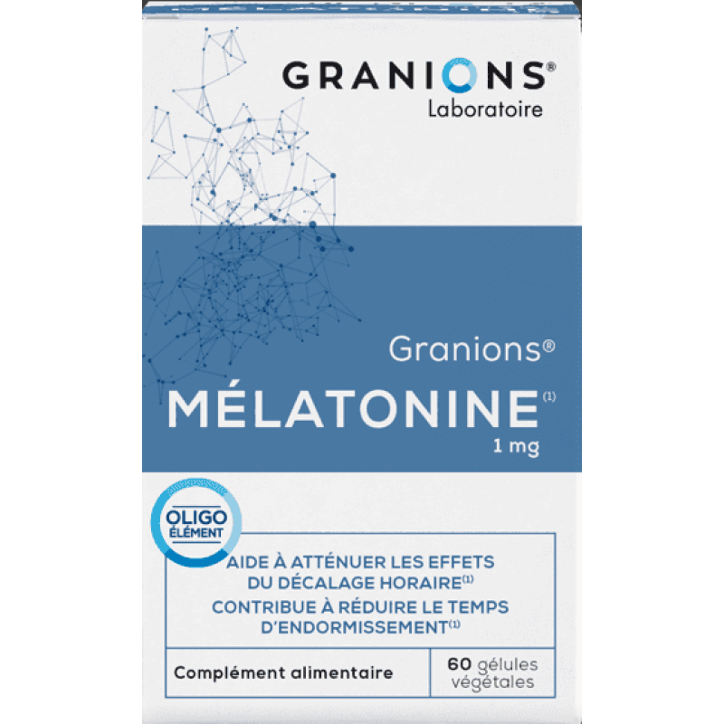 Mélatonine 1mg - GRANIONS  - Sommeil - Boîte de 60 gélules végétales