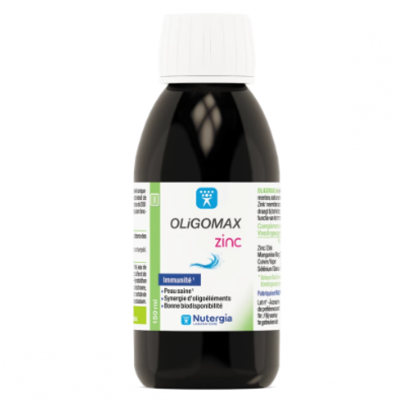 OLIGOMAX zinc pour les défenses naturelles et favoriser une peau saine Flacon de 150 ml 