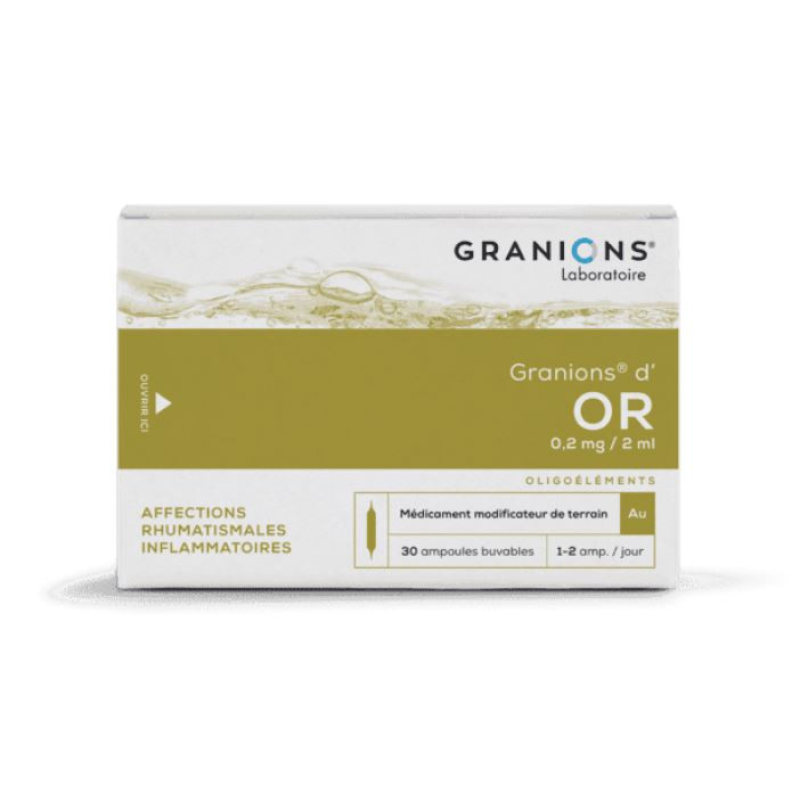 Or - Affections rhumatismales inflammatoires, Boîte de 30 ampoules buvables - GRANIONS