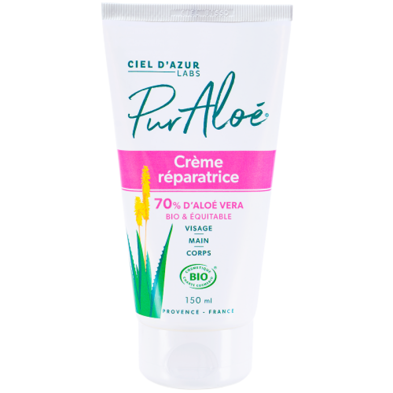Pur Aloé - Crème réparatrice - 70% Aloé Vera - Tube 150 mL