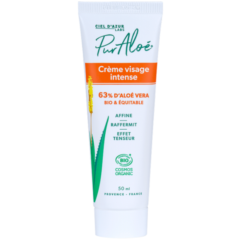 Pur Aloé - Crème visage intense - 63% Aloé Vera - Tube 50 mL