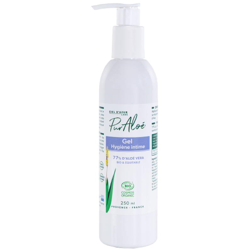 Pur Aloé - Gel hygiène intime - 77% Aloe vera Flacon pompe airless de 250 mL