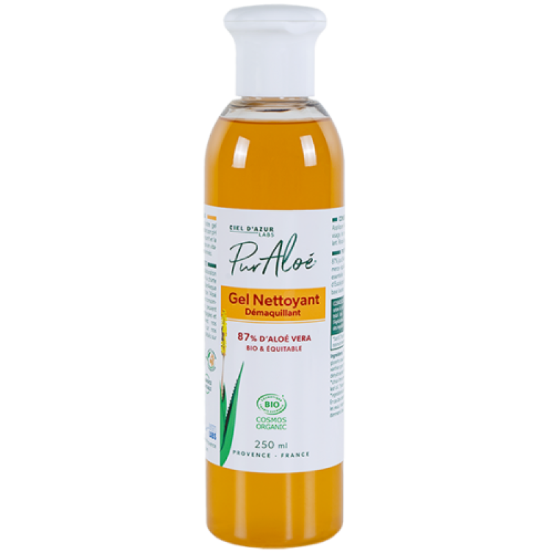 Pur Aloé - Gel nettoyant démaquillant - 87% Aloe vera Flacon de 250mL