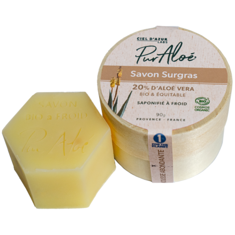 Pur Aloé - Savon surgras - 20% Aloé Vera Natif - Savon de 90 g