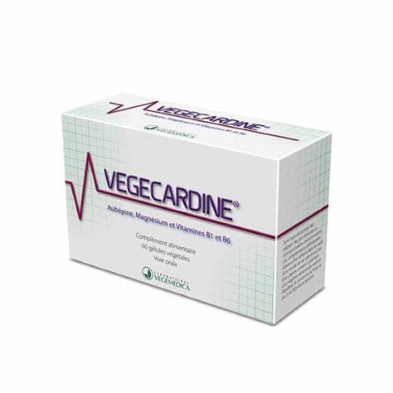 VEGECARDINE - Boite de 60 gélules végétales - Fonction cardiaque et compléments alimentaires